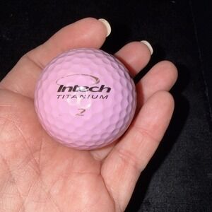 Golf Ball Collectible‎ Embossed Intech Titanium Woman's Pink Scuffed 5388